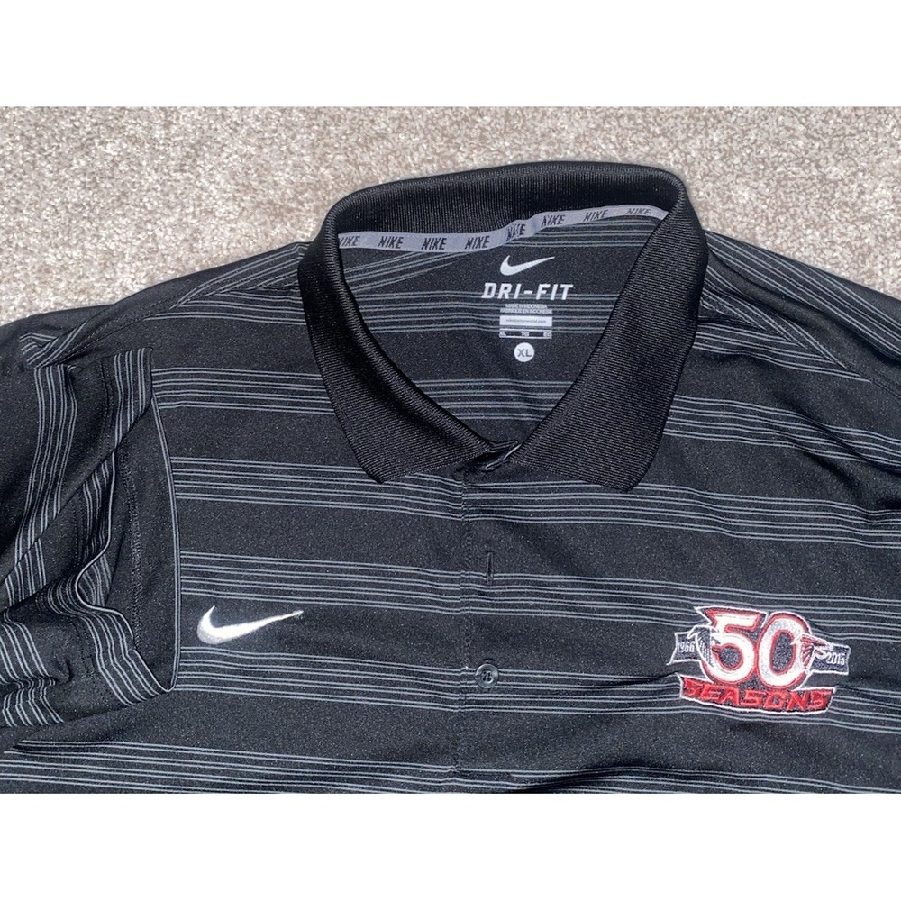 Atlanta Falcons 50th Anniversary Nike Dri Fit Mens Polo Size XL NFL Swoosh Logo